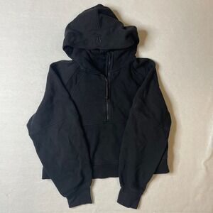Lululemon Black M/L Half Zip Hoodie Cropped Pullover‎ Sweatshirt Women's